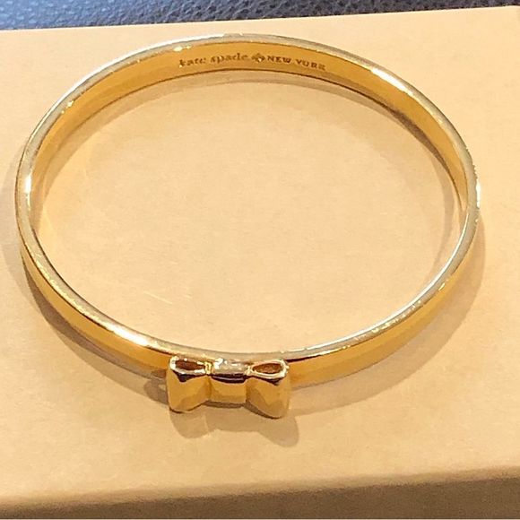 KATE SPADE Gold Bangle Bracelet With Gold Bow - Picture 9 of 9